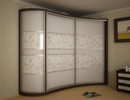 Продажа Угловой радиусный шкаф-купе с подсветкой в каталоге Купить Угловой радиусный шкаф-купе с подсветкой в каталоге