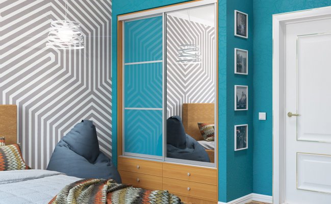 Встроенный шкаф-купе с ящиками