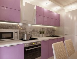 Продажа Небольшая кухня с фотопечатью на фартуке в каталоге Купить Небольшая кухня с фотопечатью на фартуке в каталоге