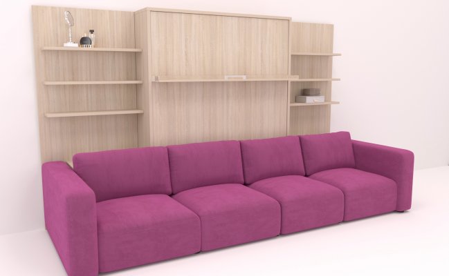 Диван кровать с открытыми полками