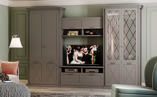 Большой шкаф-стенка для гостинной