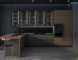 Продажа Угловая кухня Лофт в темных тонах в каталоге Купить Угловая кухня Лофт в темных тонах в каталоге
