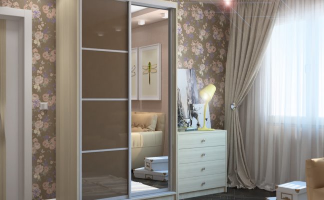 Двухстворчатый шкаф с зеркалом