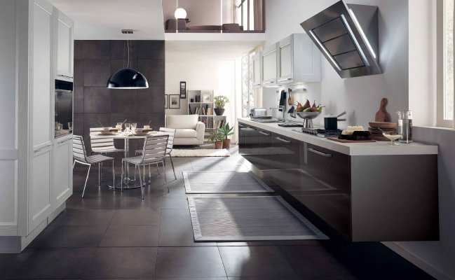 Кухня навесная цвет фасадов графит