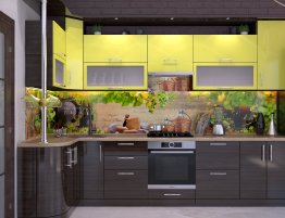 Продажа Угловая кухня с фартуком с фотопечатью в каталоге Купить Угловая кухня с фартуком с фотопечатью в каталоге