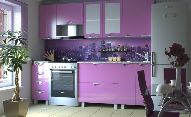 Прямая кухня для небольшого помещения