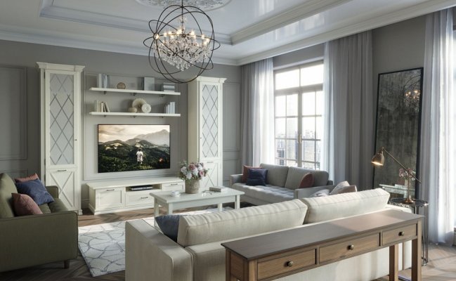 Небольшой узкий шкаф для гостинной