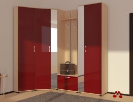 Продажа Красный шкаф с зеркалом для прихожей в каталоге Купить Красный шкаф с зеркалом для прихожей в каталоге
