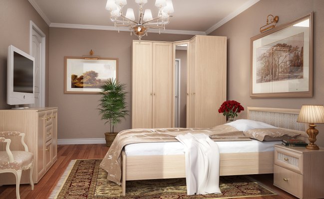 Шкаф -угловой с зеркалом модульный