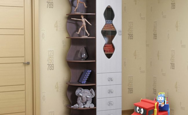 Шкаф-пенал с боковыми полками