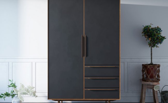 Шкаф в скандинавском стиле с ящиками