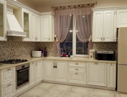 Продажа Классическая кухня белого цвета с навесными шкафами в каталоге Купить Классическая кухня белого цвета с навесными шкафами в каталоге