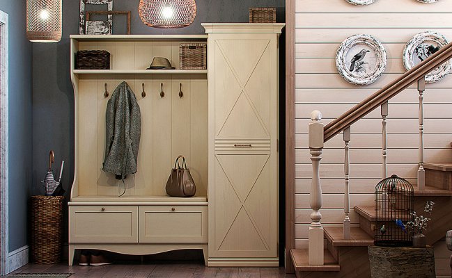 Небольшая прихожая цвет светлый ясень