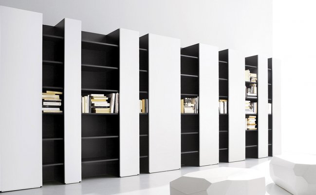 Шкаф-стенка с полками глянцевая